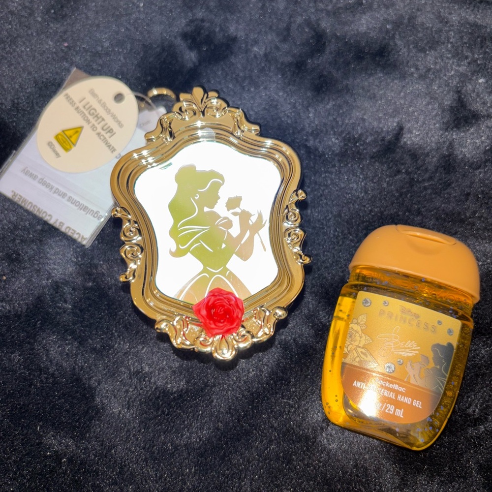 Disney Princess Belle Light Up Hand Sanitizer Holder & Sanitizer - NEW